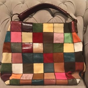 Lucky Brand vintage suede and leather hobo bag